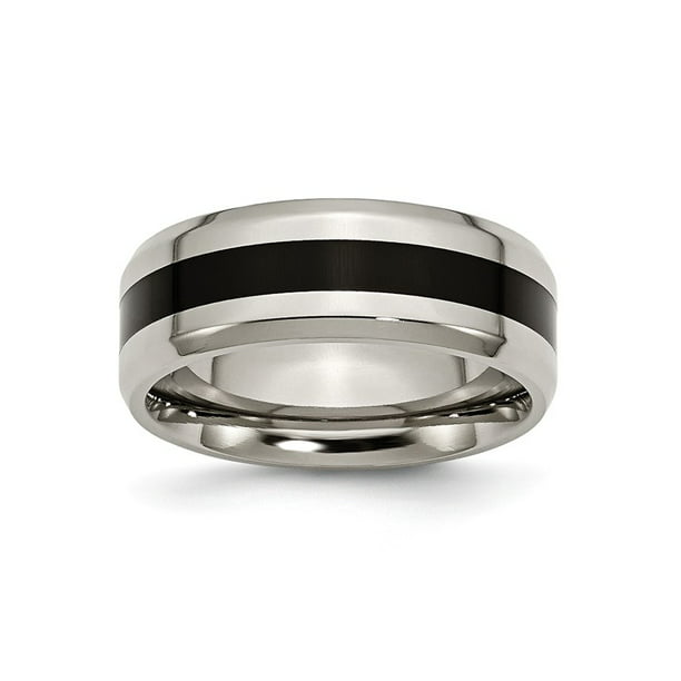 Top 10 Jewelry Gift Titanium 10mm Black Enamel Stripes Brushed Band 